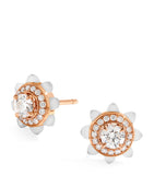 Marli New York rose gold diamond white agate earrings (British brand)