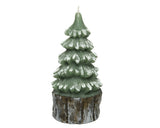Large snowy pine tree candle 17cm, imported from the UK