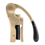 L'Atelier du Vin gold Nomad corkscrew with black leather handle - British product