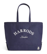 Harrods Harrods Medium Cotton Embroidered Logo Tote Bag- Buy online at McGrocer