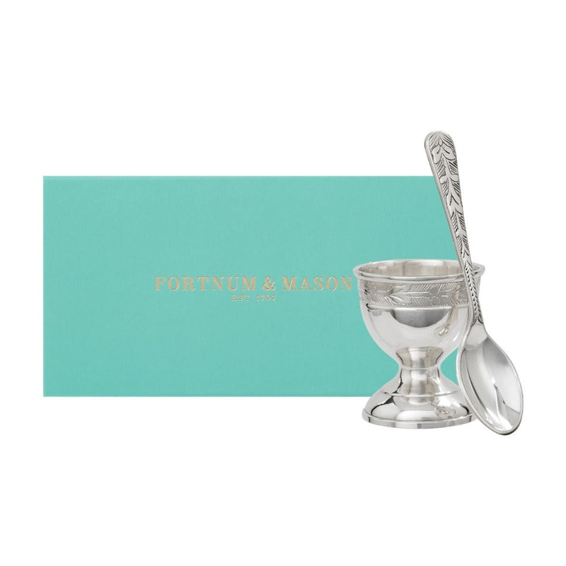 Fortnum's silver plated egg cup and spoon set, UK version