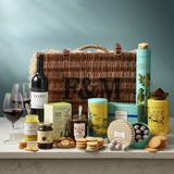 Fortnum and Mason wicker gift hamper with teatime treats - British product