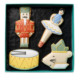 Nutcracker iced biscuits with ballet character designs, imported from the UK