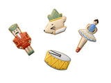 Nutcracker iced biscuits with ballet character designs, imported from the UK
