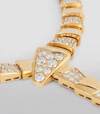 Bvlgari yellow gold and diamond Serpenti Scaglie necklace - British product