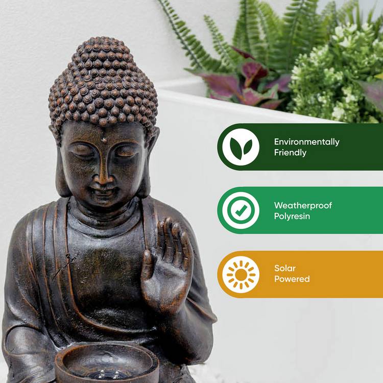 Streetwize Buddha solar water feature (British brand)