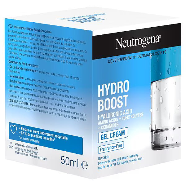 Neutrogena Hydro Boost Gel Cream Moisturiser 50ml, imported from the UK
