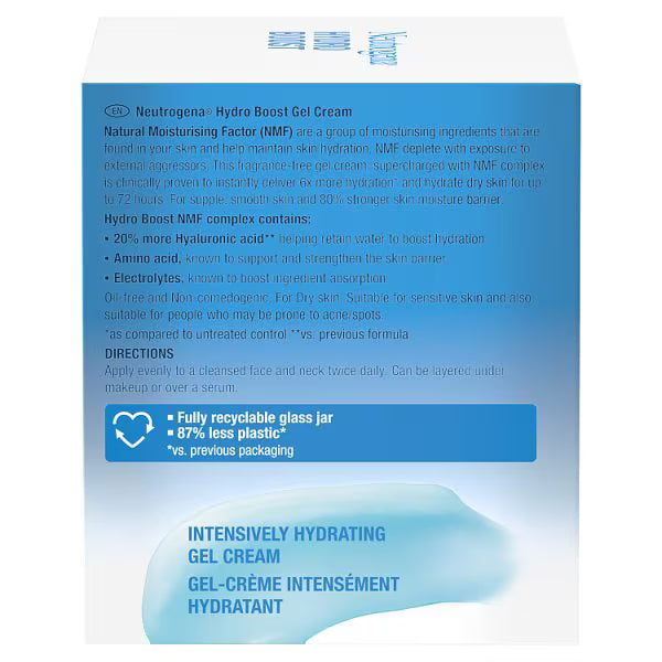 Neutrogena Hydro Boost Gel Cream Moisturiser 50ml, imported from the UK
