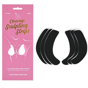 Perky Pear Cleavage Sculpting Strips Black Bra Tape 6 Strips