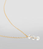 Persée 18kt yellow gold diamond 3-stone necklace - British product