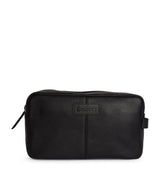 Harrods Leather Travel Wash Bag with Grab Handle and Exterior Pocket, 14x25x9cm- Buy online at McGrocer