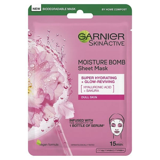 Garnier Moisture Bomb Pomegranate Hydrating Face Sheet Mask GOODS Sainsburys   