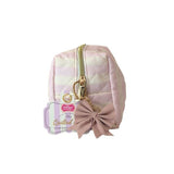 Vintage stripe print quilted cosmetic bag, imported from the UK