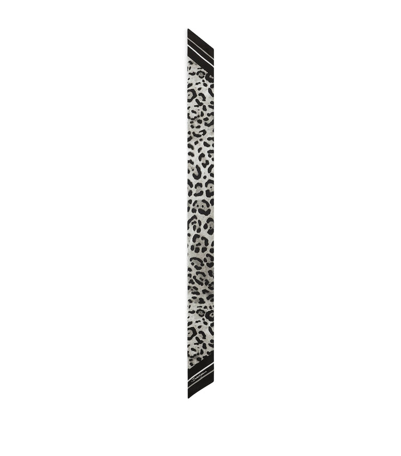 Dolce&Gabbana silk leopard print skinny scarf, UK version