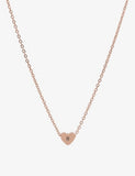 Littlesmith rose gold heart bead necklace with initial, 45cm, UK version