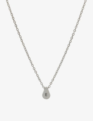 Littlesmith personalised silver-plated teardrop bead necklace (British brand)