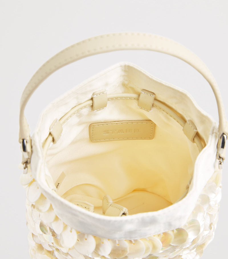 STAUD mini embellished Lila bucket bag 20cm - British product