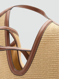 Mango brown raffia shoulder bag, imported from the UK