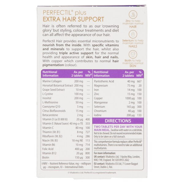 Vitabiotics Perfectil Plus Hair - 60 Tablets GOODS Superdrug
