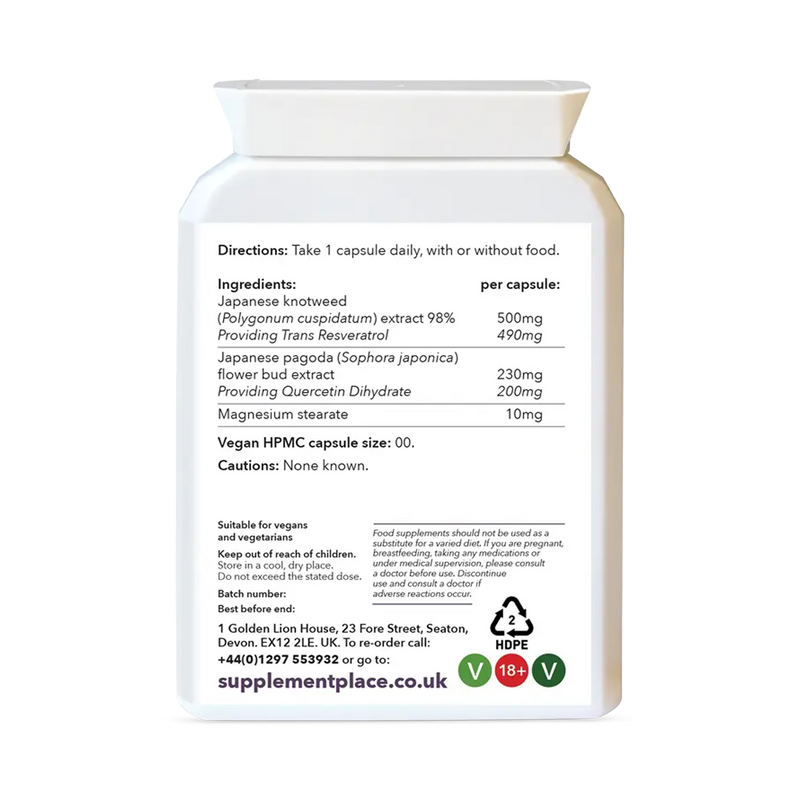Supplement Place Trans Resveratrol + Quercetin 60 capsules, UK version
