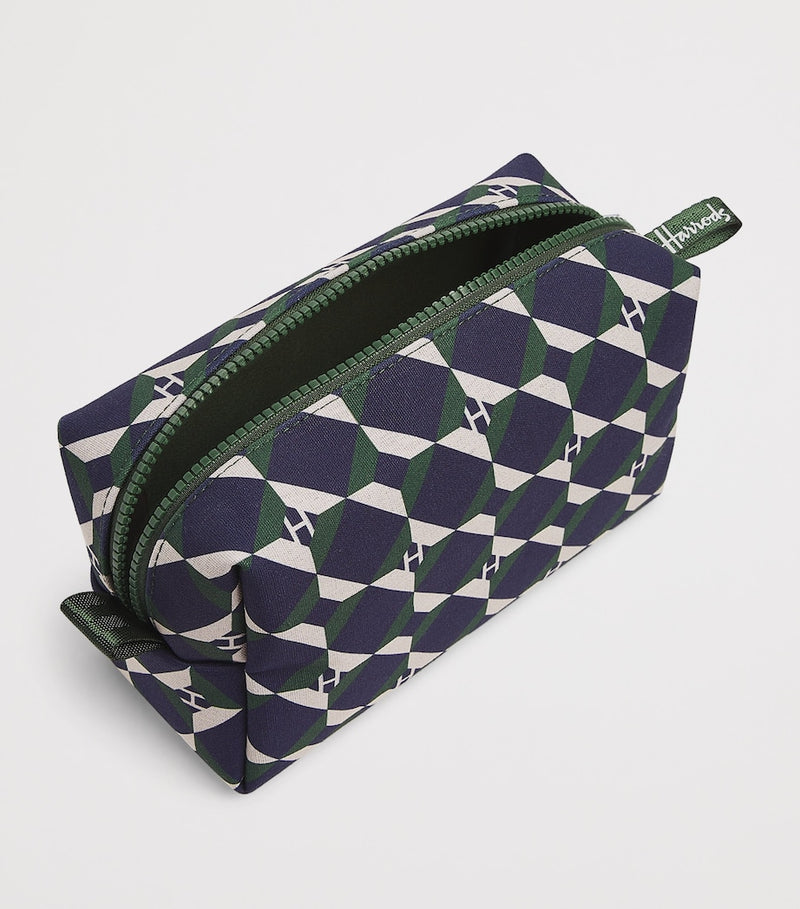 Harrods cotton geometric cosmetic bag, UK version