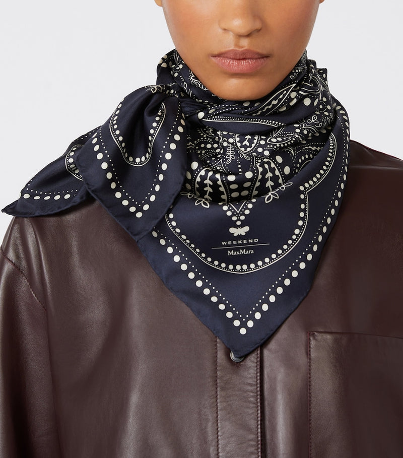 Weekend Max Mara silk print square scarf 90cm - British product