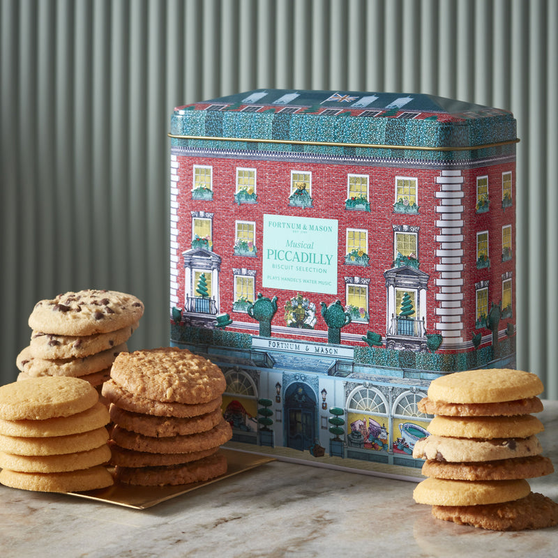 Fortnum & Mason Piccadilly musical biscuit tin 300g, imported from the UK