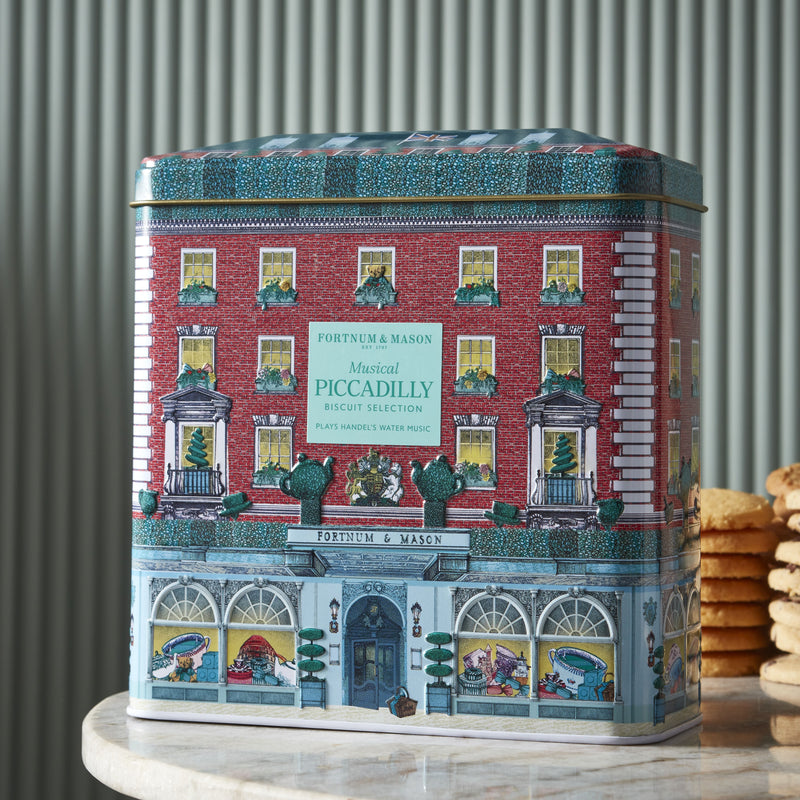 Fortnum & Mason Piccadilly musical biscuit tin 300g, imported from the UK