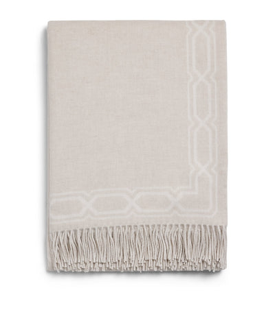 Harrods Harrods of London Lambswool-Cashmere Fringed Throw (140cm x 180cm)- Buy online at McGrocer
