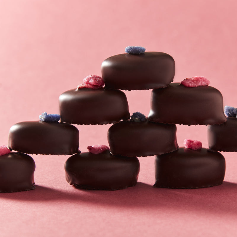 Fortnum's dark chocolate rose and violet creams 475g, UK version