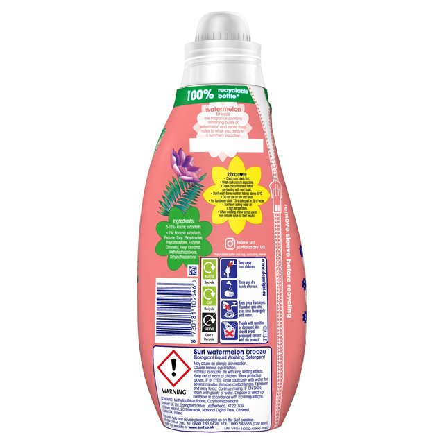Surf Watermelon Breeze Concentrated Liquid Laundry Detergent 24 Washes 648ml GOODS M&S