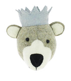 Fiona Walker wool bear head decoration 23cm - British product