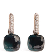 Harrods Pomellato Nudo Drop Earrings in Mixed Metal with Diamond and London Blue Topaz- Buy online at McGrocer
