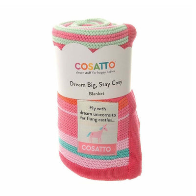 Superdrug Baby Pink Striped Knit Blanket 80cm x 100cm- Buy online at McGrocer