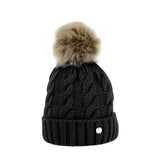 Hy Adult Melrose Cable Knit Bobble Beanie Hat, UK version