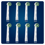 Oral-B CrossAction replacement toothbrush heads 8 pack, imported from the UK