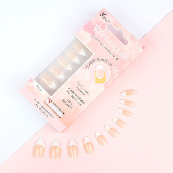 Invogue Pink French Oval Nails Pack of 28, UK version