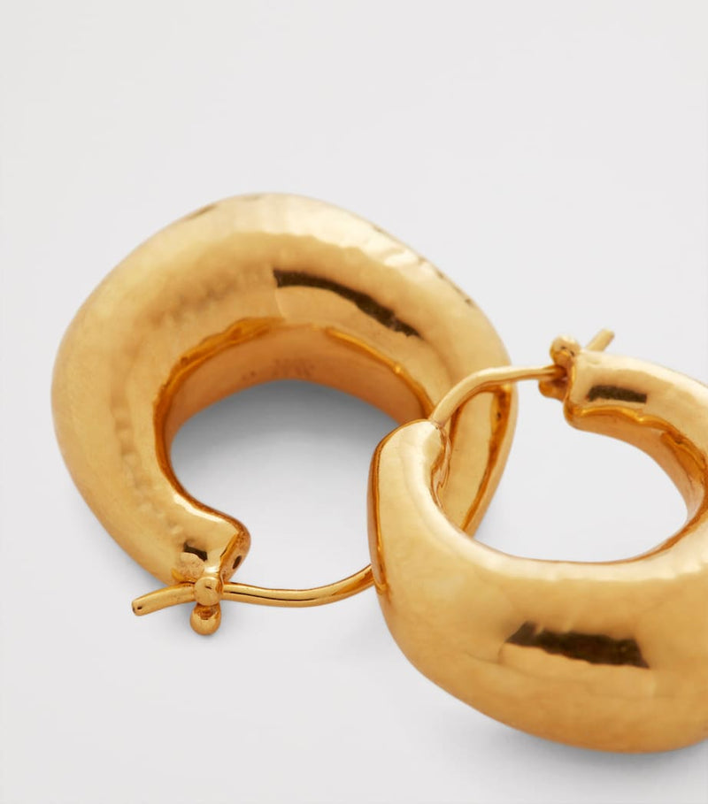 Monica Vinader gold vermeil Deia hoop earrings, imported from the UK