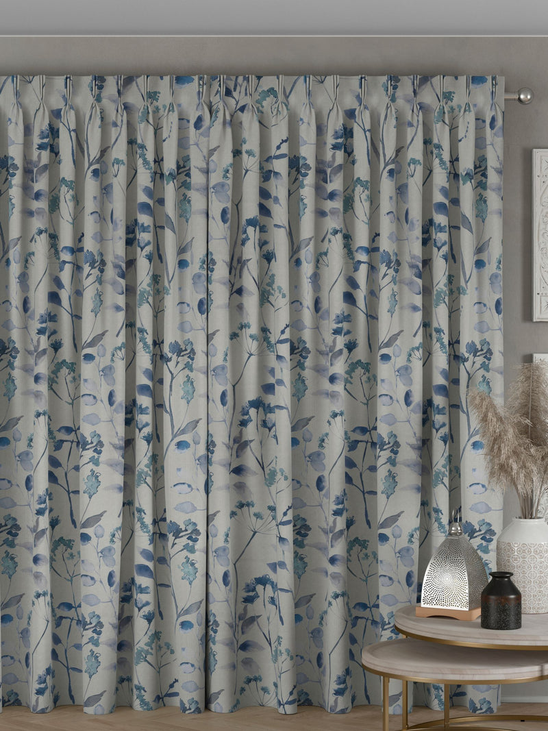 Blue Isla floral curtains, imported from the UK