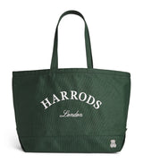 Harrods Harrods Medium Cotton Embroidered Logo Tote Bag- Buy online at McGrocer