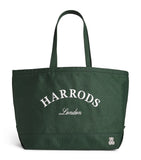Harrods medium cotton embroidered logo tote bag, UK version