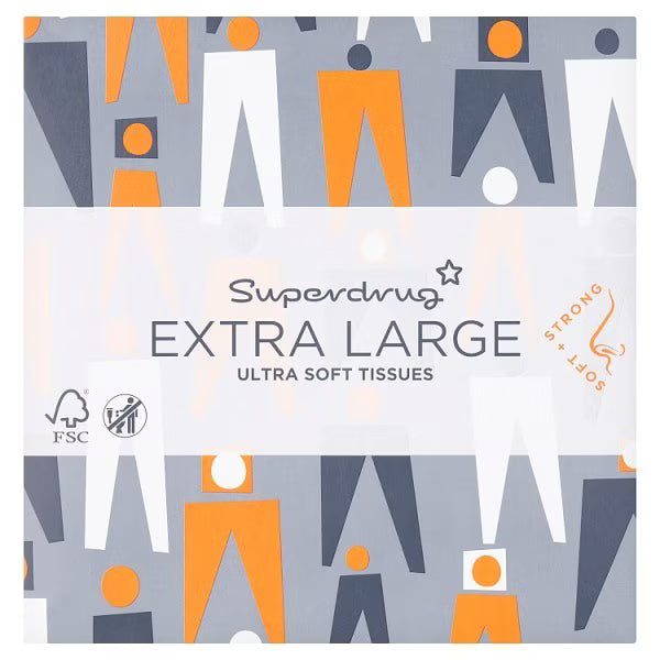 Superdrug extra large ultra soft compact tissues 2-ply (British brand)