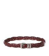 Harrods Brunello Cucinelli Leather Woven Belt- Buy online at McGrocer