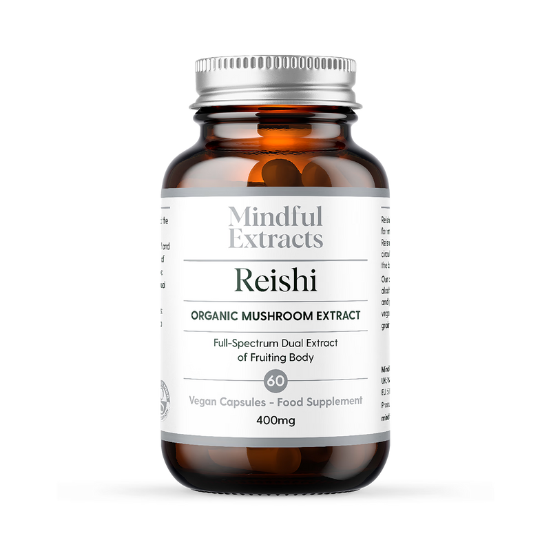 Organic Reishi Mushroom Dual Extract Supplement 60 Vegan Capsules