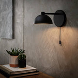 Habitat Mushroom steel wall light in black - British product