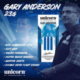 Unicorn Gary Anderson darts 23g, imported from the UK