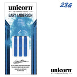Unicorn Gary Anderson darts 23g, imported from the UK