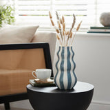 Habitat hand painted stripe vase 25cm, imported from the UK