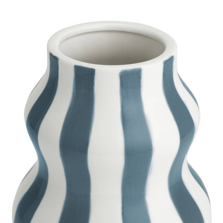Habitat hand painted stripe vase 25cm, imported from the UK
