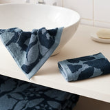 Habitat 2 Pack face cloths navy foliage 30x30cm, UK version